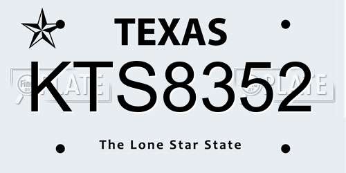 KTS8352 Texas License Plate