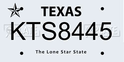 KTS8445 Texas License Plate