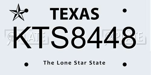 KTS8448 Texas License Plate