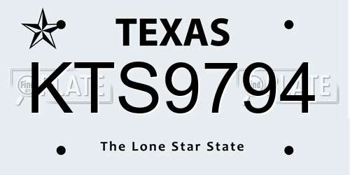 KTS9794 Texas License Plate
