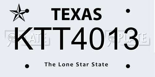 KTT4013 Texas License Plate