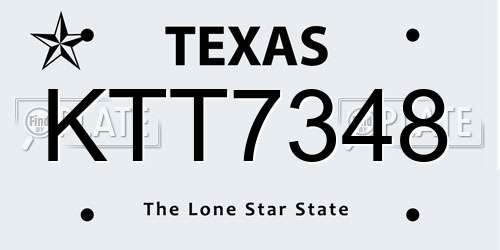 KTT7348 Texas License Plate