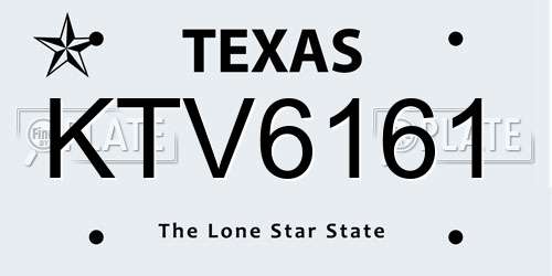 KTV6161 Texas License Plate