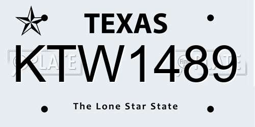 KTW1489 Texas License Plate