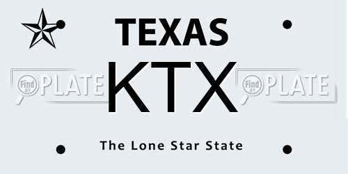 KTX Texas License Plate