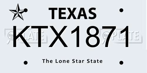 KTX1871 Texas License Plate