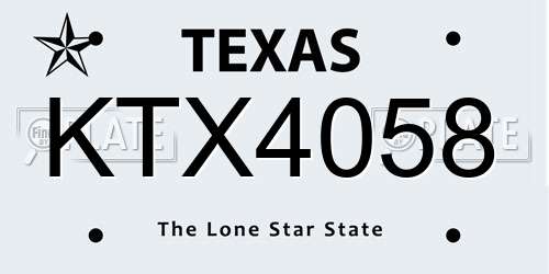 KTX4058 Texas License Plate