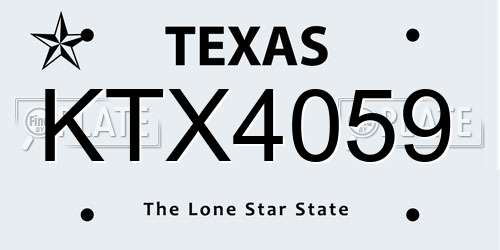 KTX4059 Texas License Plate