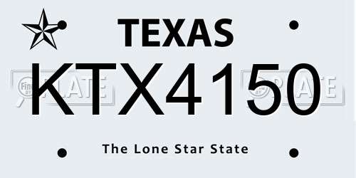 KTX4150 Texas License Plate