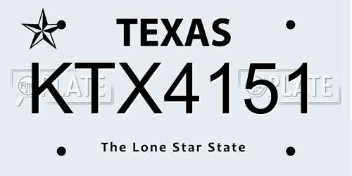 KTX4151 Texas License Plate