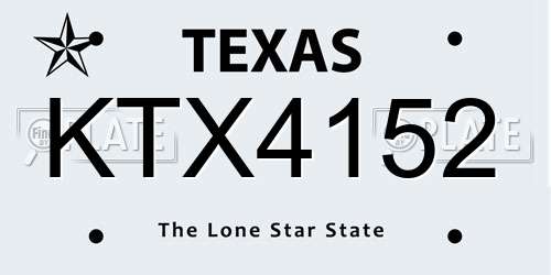 KTX4152 Texas License Plate