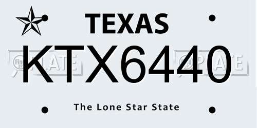 KTX6440 Texas License Plate