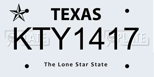 KTY1417 Texas License Plate
