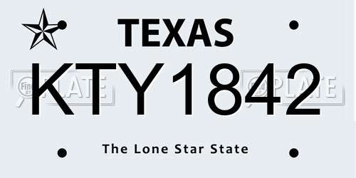 KTY1842 Texas License Plate