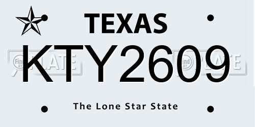 KTY2609 Texas License Plate