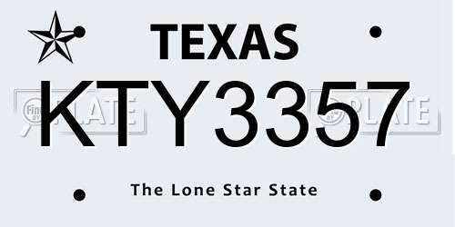 KTY3357 Texas License Plate