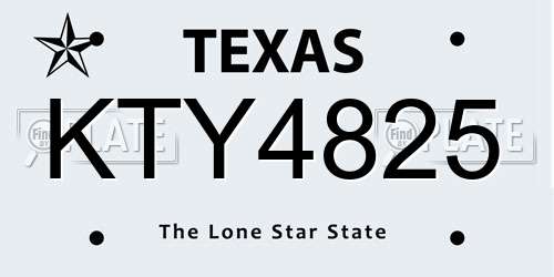 KTY4825 Texas License Plate