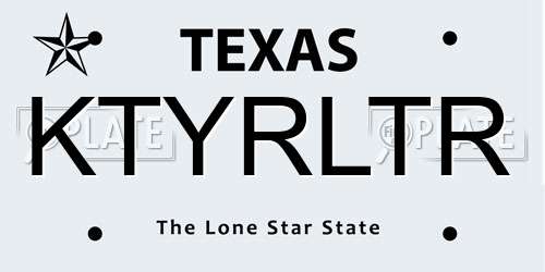 KTYRLTR Texas License Plate