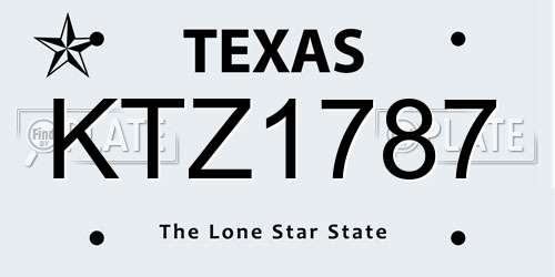 KTZ1787 Texas License Plate