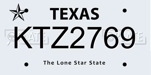 KTZ2769 Texas License Plate