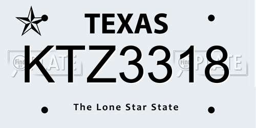 KTZ3318 Texas License Plate