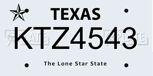 KTZ4543 Texas License Plate