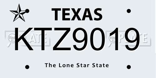 KTZ9019 Texas License Plate