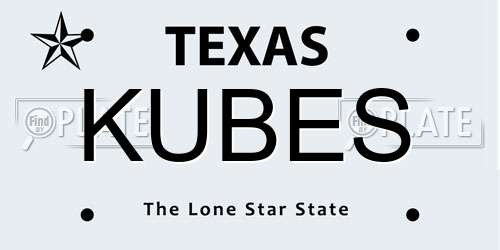 KUBES Texas License Plate
