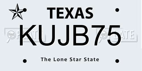 KUJB75 Texas License Plate