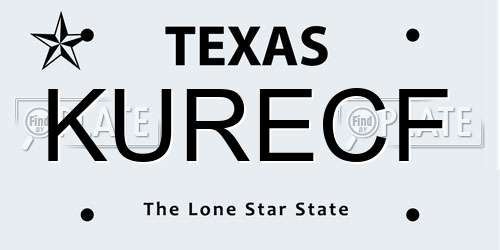 KURECF Texas License Plate