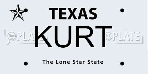 KURT Texas License Plate