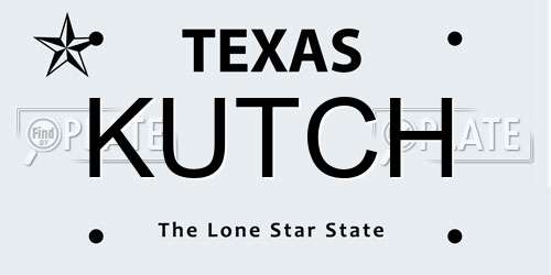 KUTCH Texas License Plate