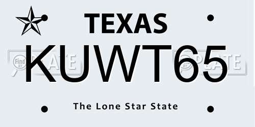 KUWT65 Texas License Plate