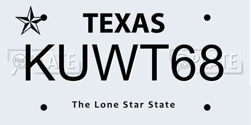 KUWT68 Texas License Plate