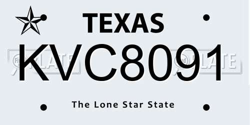 KVC8091 Texas License Plate