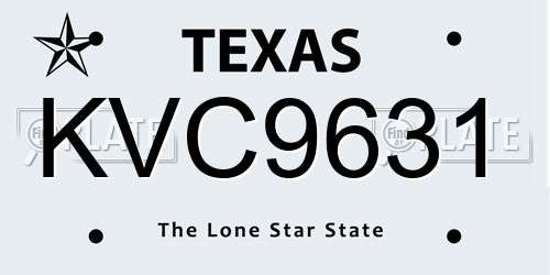 KVC9631 Texas License Plate