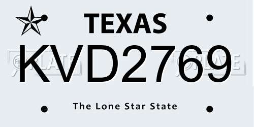KVD2769 Texas License Plate