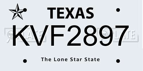 KVF2897 Texas License Plate
