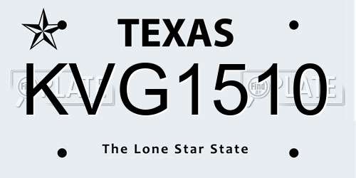 KVG1510 Texas License Plate