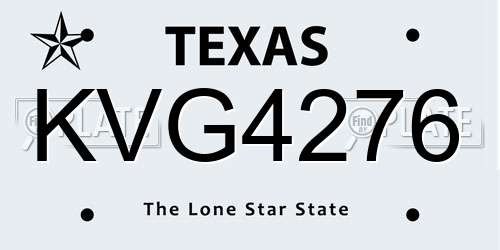 KVG4276 Texas License Plate