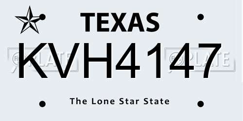 KVH4147 Texas License Plate