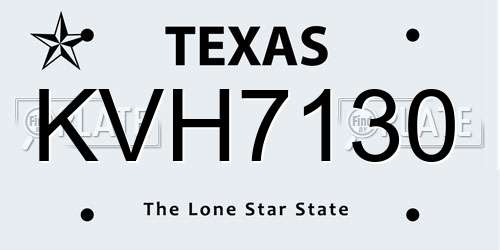 KVH7130 Texas License Plate