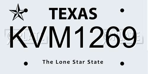 KVM1269 Texas License Plate