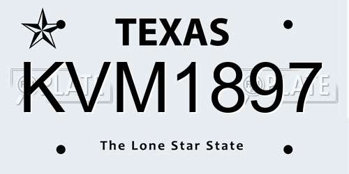 KVM1897 Texas License Plate