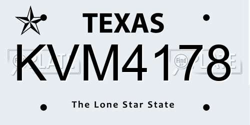 KVM4178 Texas License Plate