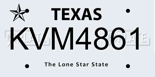 KVM4861 Texas License Plate