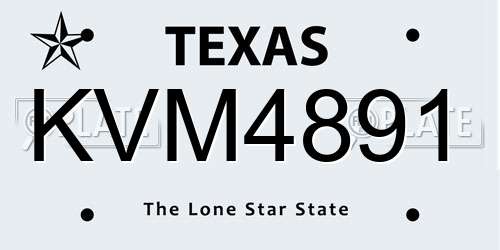 KVM4891 Texas License Plate