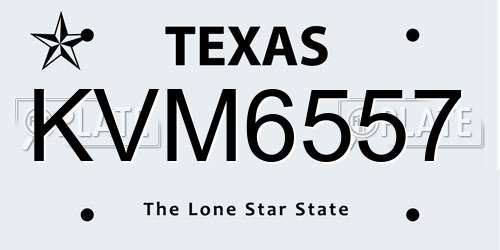 KVM6557 Texas License Plate