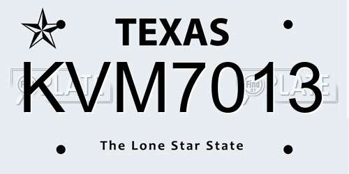 KVM7013 Texas License Plate
