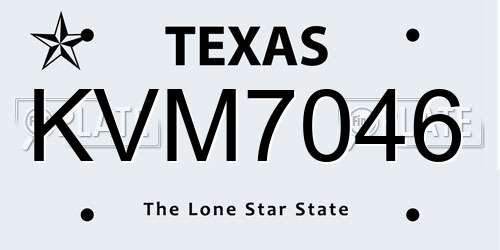 KVM7046 Texas License Plate